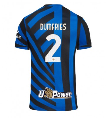 Inter Milan Denzel Dumfries #2 Primera Equipación 2024-25 Manga Corta